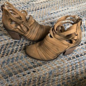Free People Leather Tan Booties